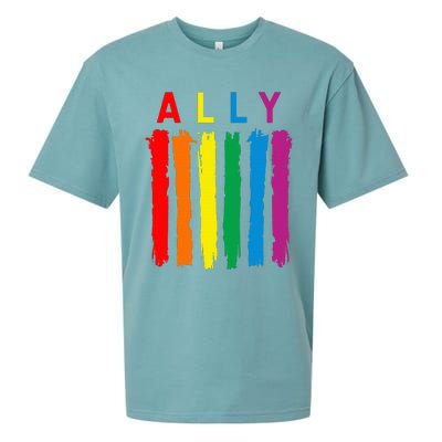 Lgbt Ally Pride Rainbow Proud Ally Sueded Cloud Jersey T-Shirt