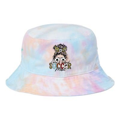 Loud And Proud Soccer Mom Bleached Messy Bun Game Day Tie Dye Newport Bucket Hat