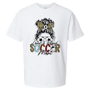 Loud And Proud Soccer Mom Bleached Messy Bun Game Day Sueded Cloud Jersey T-Shirt