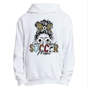 Loud And Proud Soccer Mom Bleached Messy Bun Game Day Urban Pullover Hoodie