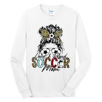 Loud And Proud Soccer Mom Bleached Messy Bun Game Day Tall Long Sleeve T-Shirt