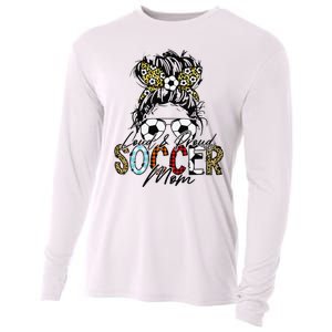 Loud And Proud Soccer Mom Bleached Messy Bun Game Day Cooling Performance Long Sleeve Crew