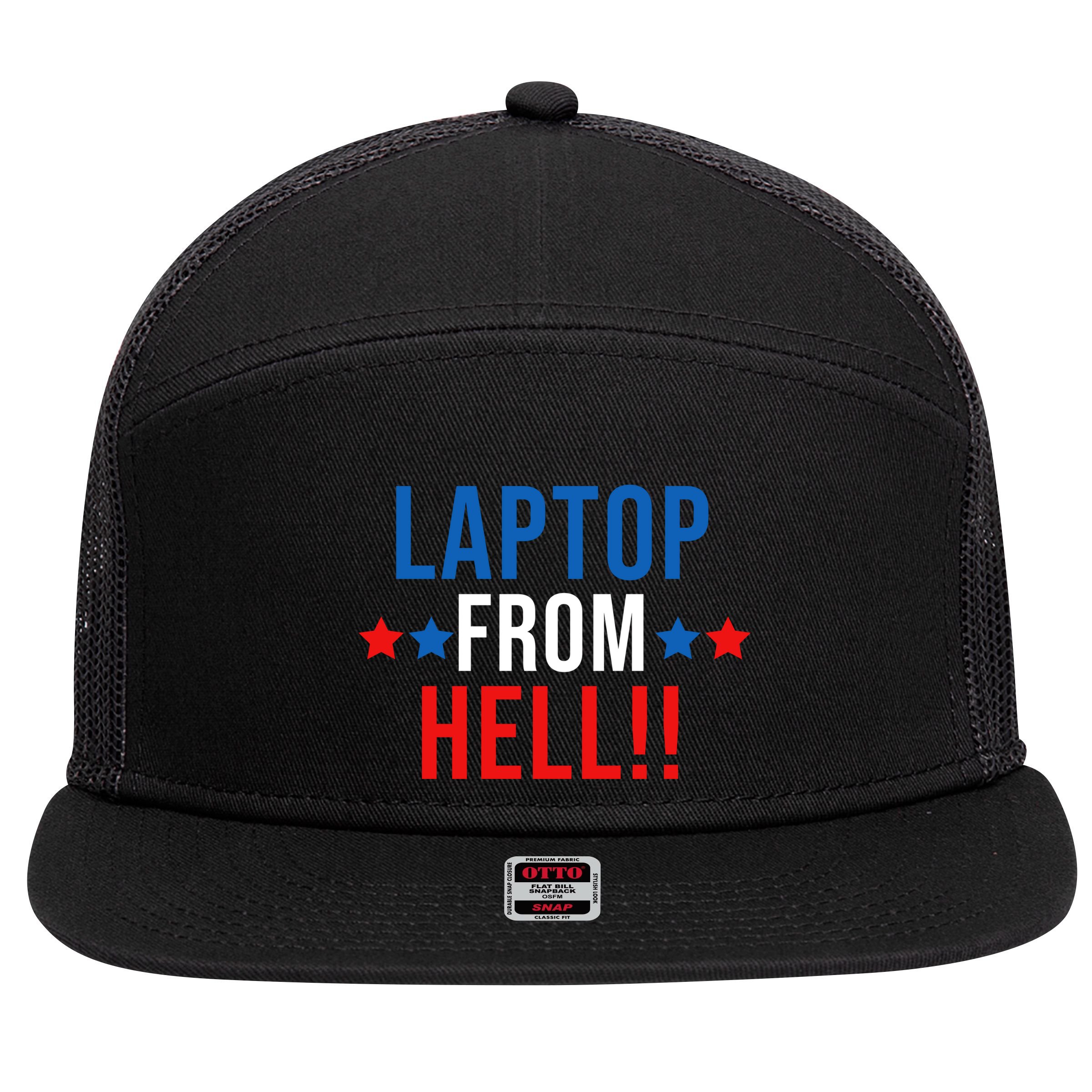 Laptop From Hell 7 Panel Mesh Trucker Snapback Hat