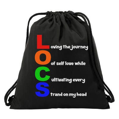 Locs Acronym Quote Inspirational Newly Loc'd Drawstring Bag