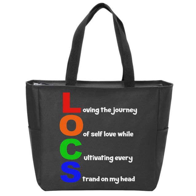 Locs Acronym Quote Inspirational Newly Loc'd Zip Tote Bag