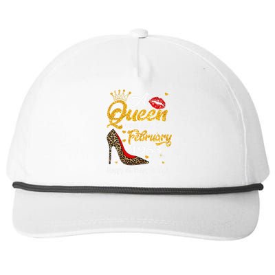 Leopard A Queen Was Born In February 1963 60th Birthday Gift Snapback Five-Panel Rope Hat