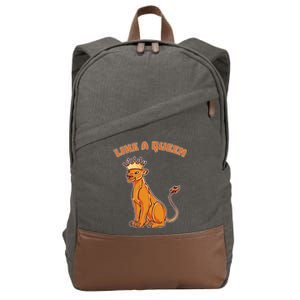 Like A Queen Queen Of The Jungle Lioness Cotton Canvas Backpack