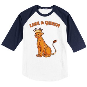 Like A Queen Queen Of The Jungle Lioness Baseball Sleeve Shirt