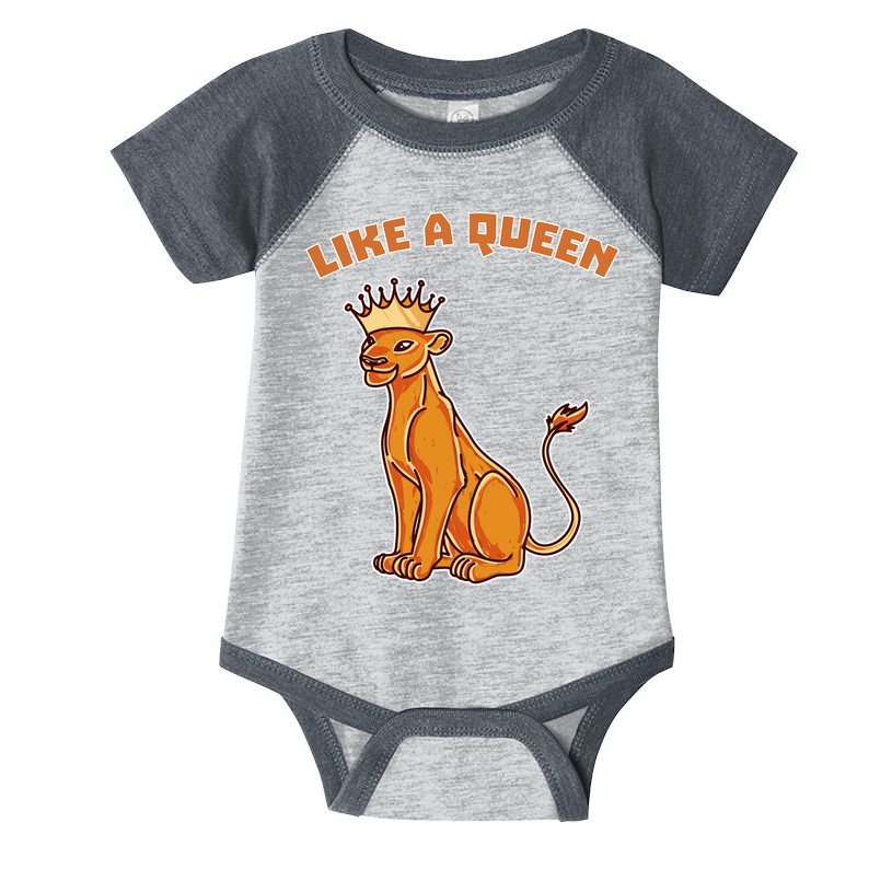 Like A Queen Queen Of The Jungle Lioness Infant Baby Jersey Bodysuit