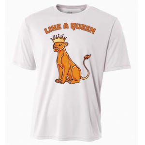 Like A Queen Queen Of The Jungle Lioness Cooling Performance Crew T-Shirt