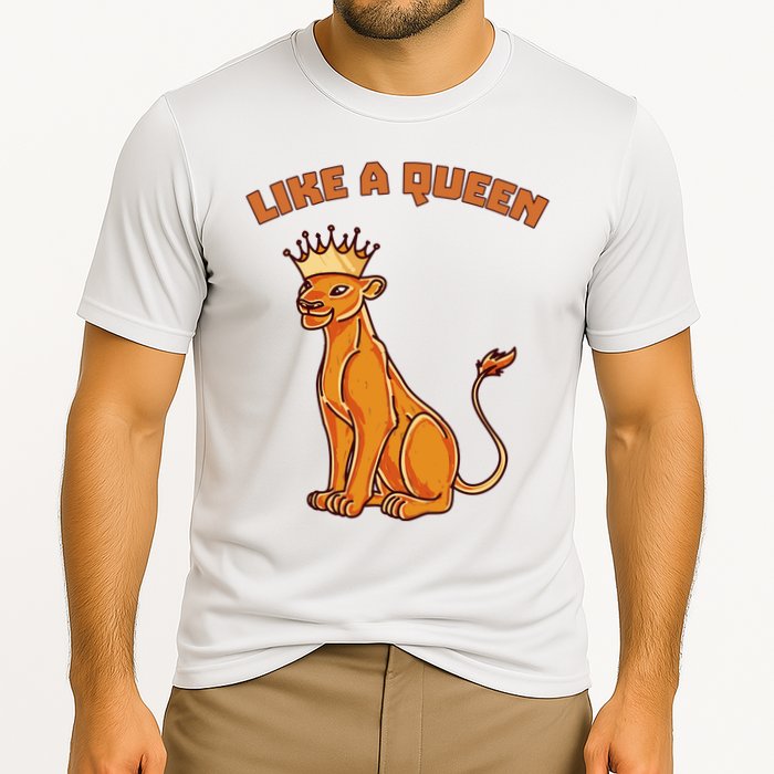 Like A Queen Queen Of The Jungle Lioness Cooling Performance Crew T-Shirt