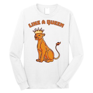 Like A Queen Queen Of The Jungle Lioness Long Sleeve Shirt