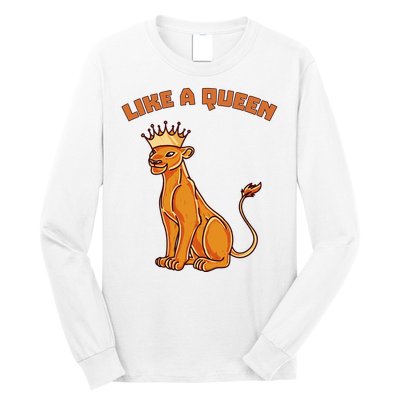 Like A Queen Queen Of The Jungle Lioness Long Sleeve Shirt