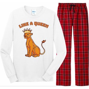 Like A Queen Queen Of The Jungle Lioness Long Sleeve Pajama Set