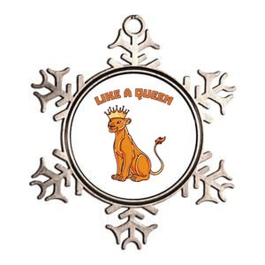 Like A Queen Queen Of The Jungle Lioness Metallic Star Ornament