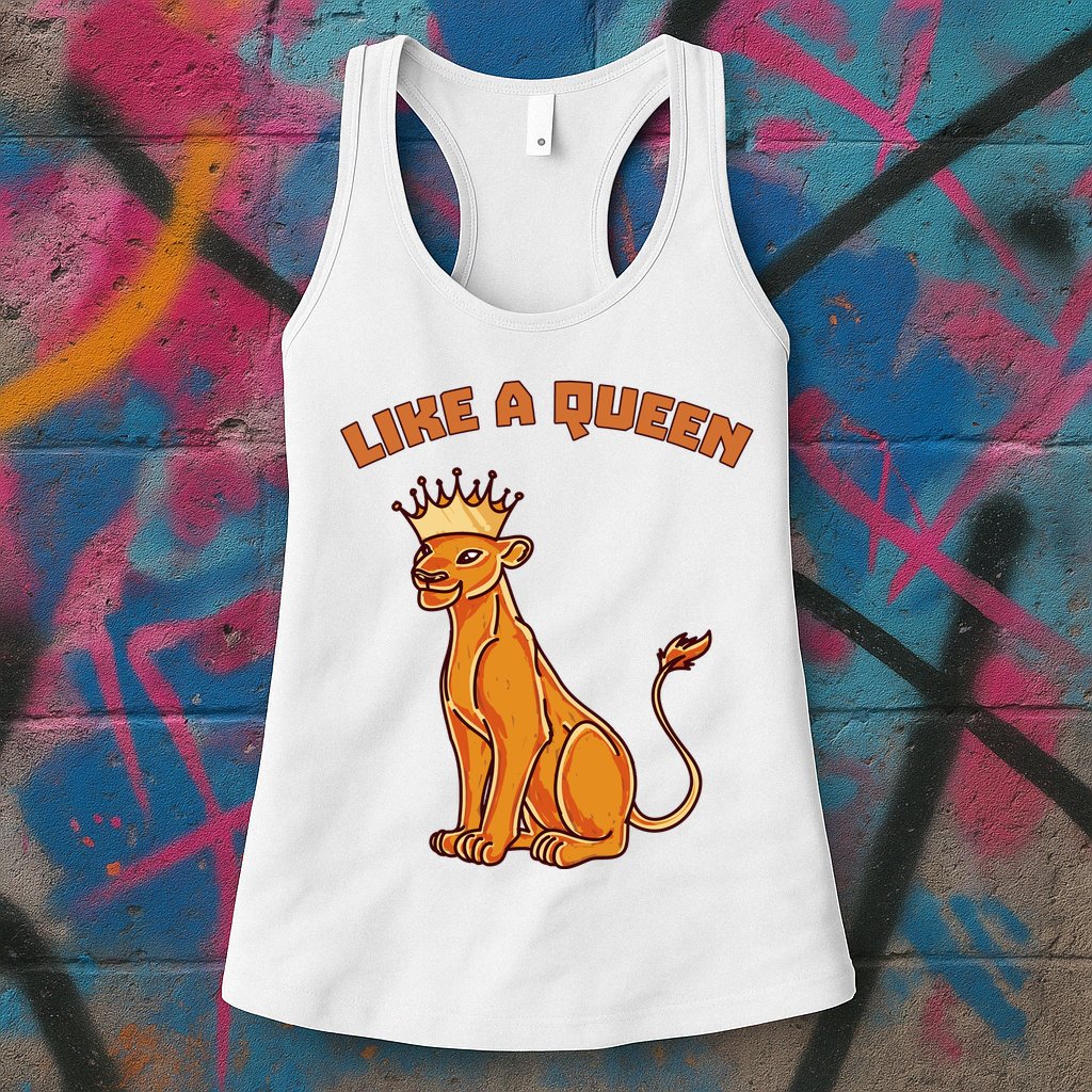 Like A Queen Queen Of The Jungle Lioness Womens Tank Top