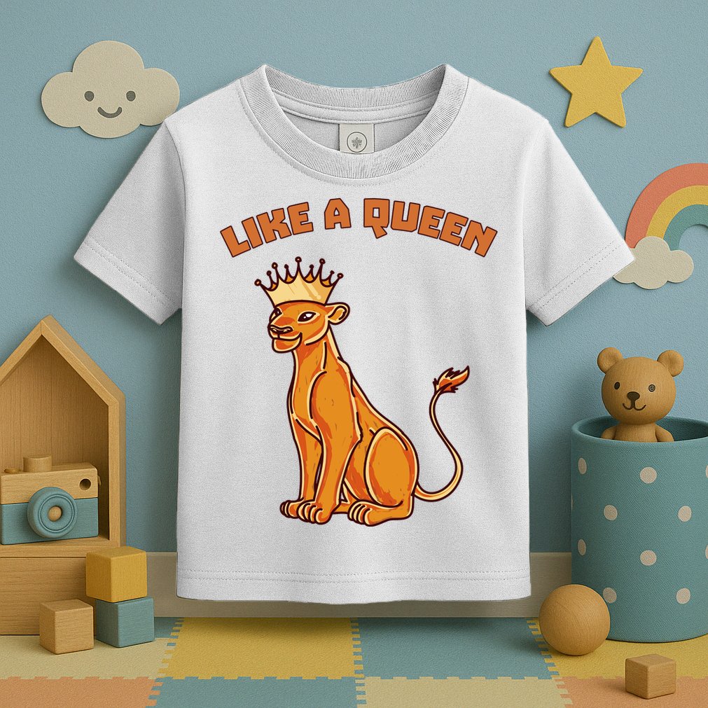 Like A Queen Queen Of The Jungle Lioness Toddler T-Shirt