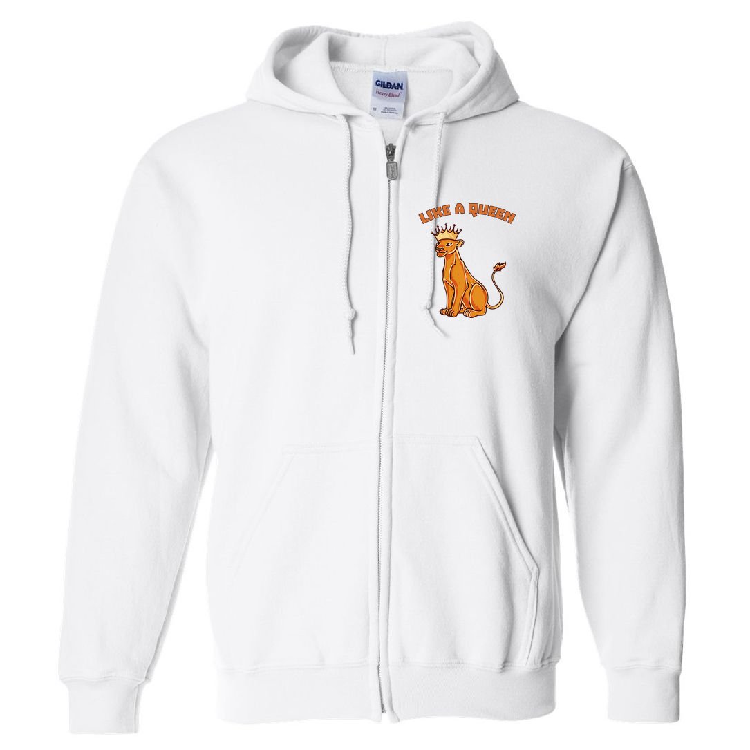 Like A Queen Queen Of The Jungle Lioness Full Zip Hoodie
