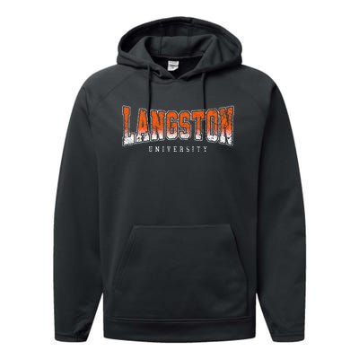 Langston Arch Retro University Athletic Sports Performance Fleece Hoodie