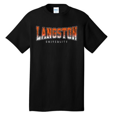 Langston Arch Retro University Athletic Sports Tall T-Shirt