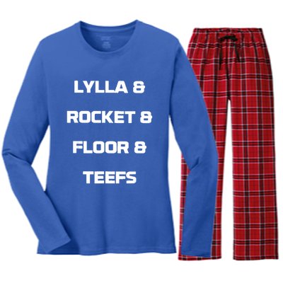 Lylla And Rocket And Floor And Teefs Women's Long Sleeve Flannel Pajama Set 