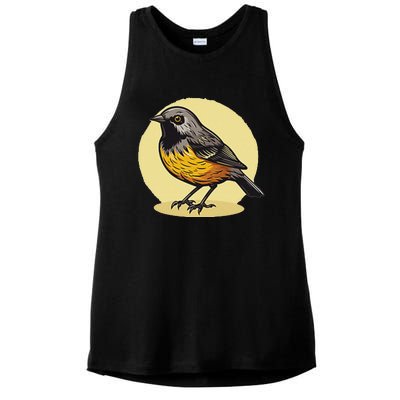 Lovely American Robin Bird In Pocket Ladies PosiCharge Tri-Blend Wicking Tank