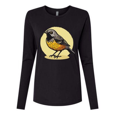 Lovely American Robin Bird In Pocket Womens Cotton Relaxed Long Sleeve T-Shirt