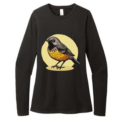 Lovely American Robin Bird In Pocket Womens CVC Long Sleeve Shirt