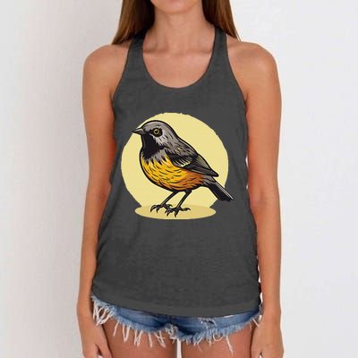 Lovely American Robin Bird In Pocket Women's Knotted Racerback Tank