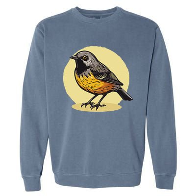 Lovely American Robin Bird In Pocket Garment-Dyed Sweatshirt