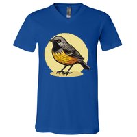 Lovely American Robin Bird In Pocket V-Neck T-Shirt