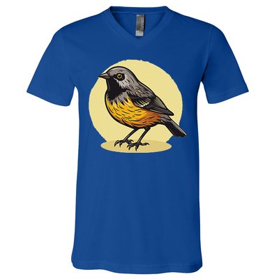 Lovely American Robin Bird In Pocket V-Neck T-Shirt