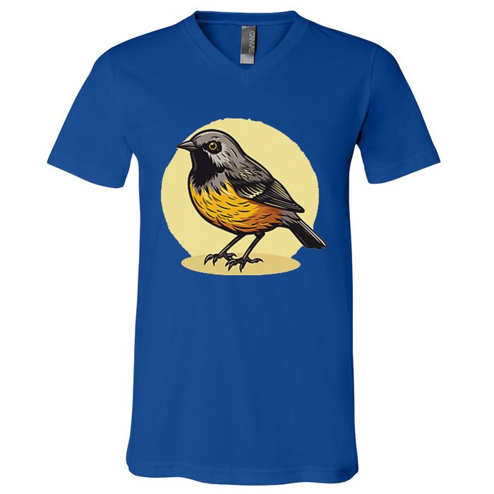 Lovely American Robin Bird In Pocket V-Neck T-Shirt