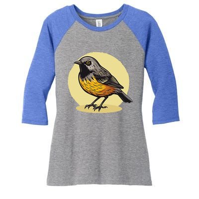 Lovely American Robin Bird In Pocket Women's Tri-Blend 3/4-Sleeve Raglan Shirt