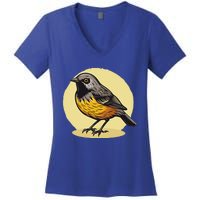 Lovely American Robin Bird In Pocket Women's V-Neck T-Shirt