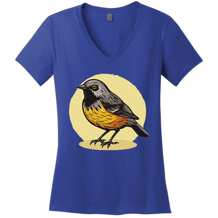 Lovely American Robin Bird In Pocket Women's V-Neck T-Shirt