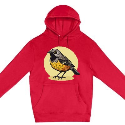 Lovely American Robin Bird In Pocket Premium Pullover Hoodie