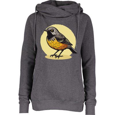 Lovely American Robin Bird In Pocket Womens Funnel Neck Pullover Hood