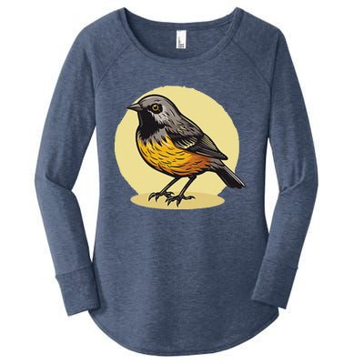 Lovely American Robin Bird In Pocket Women's Perfect Tri Tunic Long Sleeve Shirt