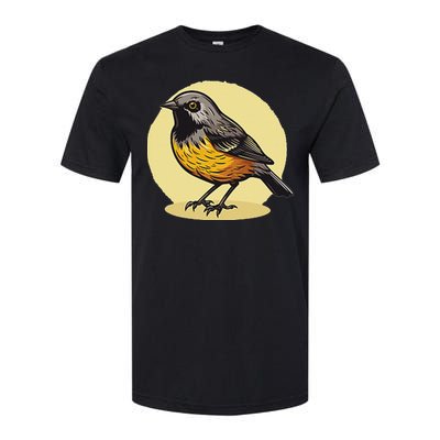 Lovely American Robin Bird In Pocket Softstyle CVC T-Shirt