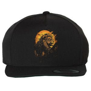 Lion Animal Retro Style Graphic Tee for Boy Girl Wool Snapback Cap