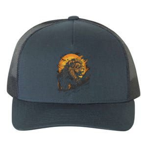 Lion Animal Retro Style Graphic Tee for Boy Girl Yupoong Adult 5-Panel Trucker Hat