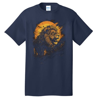 Lion Animal Retro Style Graphic Tee for Boy Girl Tall T-Shirt