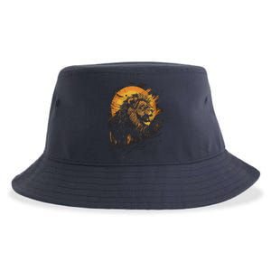 Lion Animal Retro Style Graphic Tee for Boy Girl Sustainable Bucket Hat