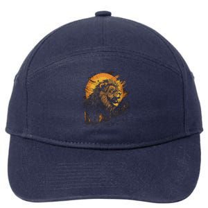 Lion Animal Retro Style Graphic Tee for Boy Girl 7-Panel Snapback Hat