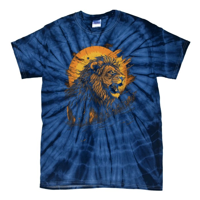 Lion Animal Retro Style Graphic Tee for Boy Girl Tie-Dye T-Shirt