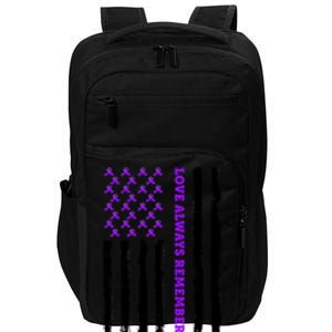 Love Always Remembers Alzheimer's American Flag Impact Tech Backpack