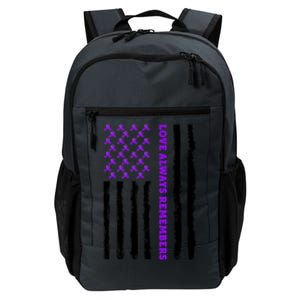 Love Always Remembers Alzheimer's American Flag Daily Commute Backpack