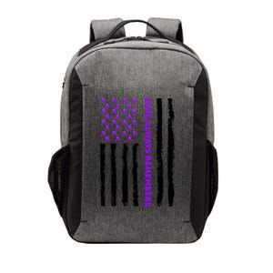 Love Always Remembers Alzheimer's American Flag Vector Backpack