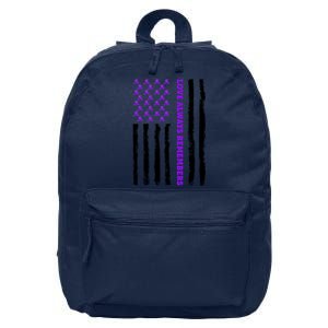 Love Always Remembers Alzheimer's American Flag 16 in Basic Backpack